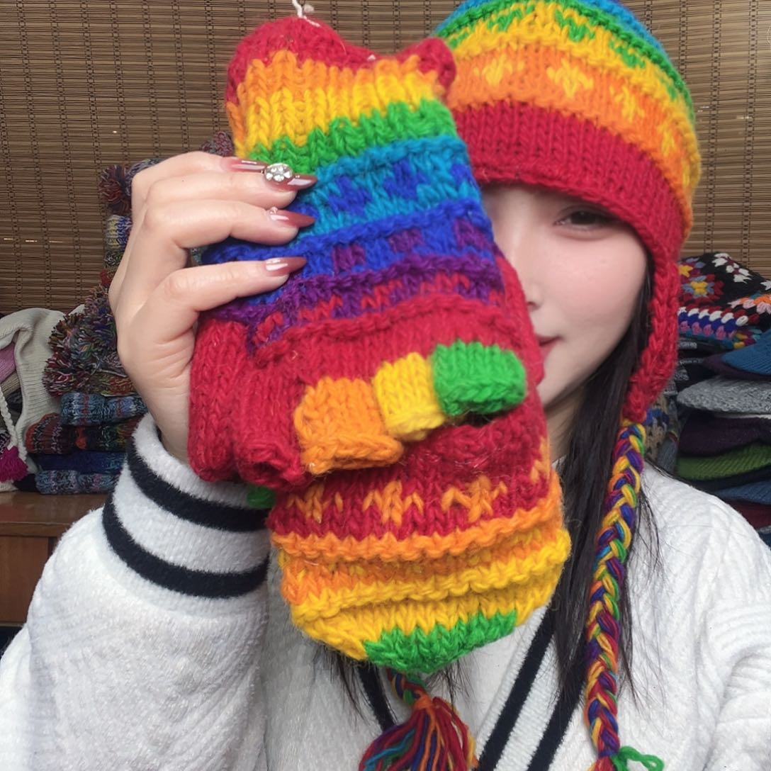 羊毛尼泊尔纯手工手套245