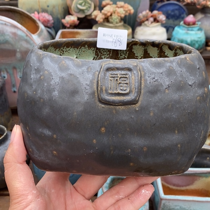 粗砂花盆1987盆新中式D836