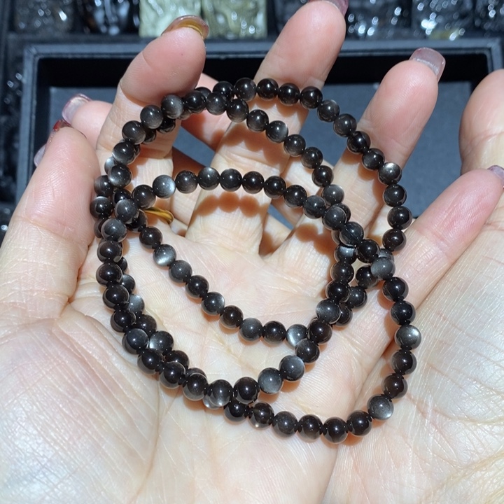 黑曜岩手链未镶嵌好****~
