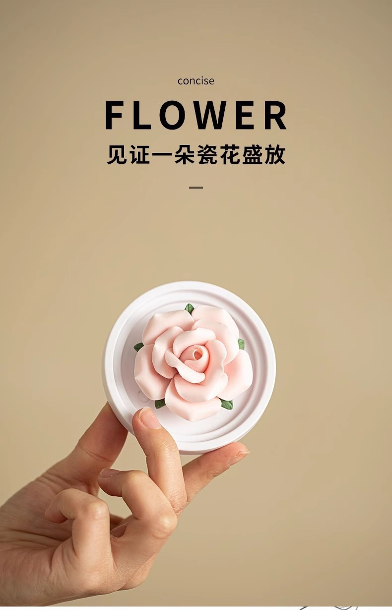 陶瓷手工捏花玫瑰花朵香薰