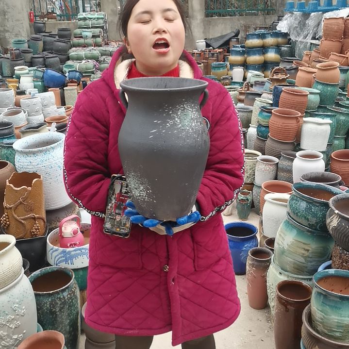 红陶口20高32一个盆