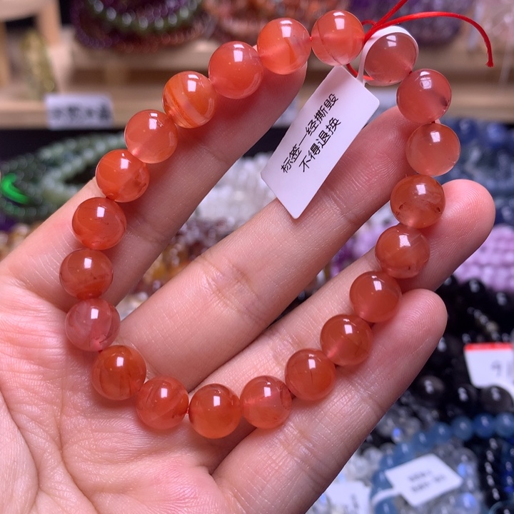 未镶嵌手串水晶9.0南红