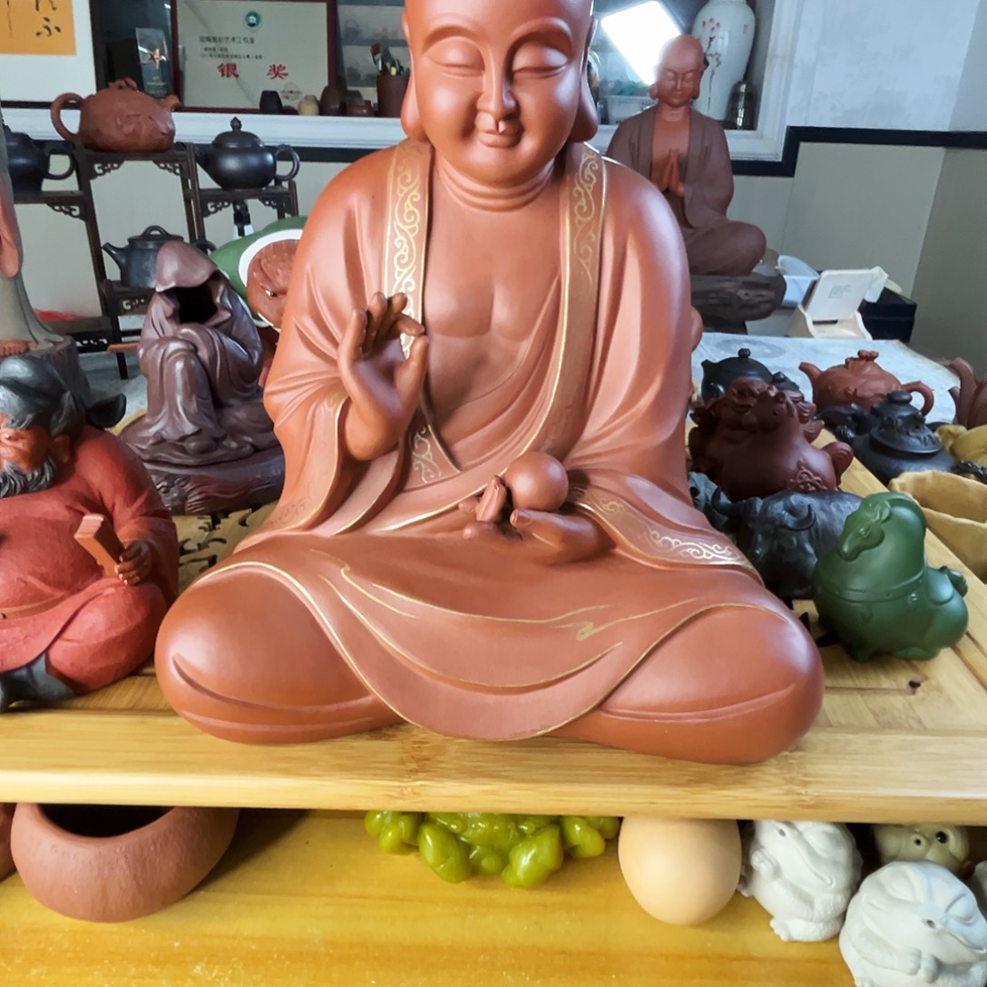 太***阳紫砂茶杯地藏摆件！