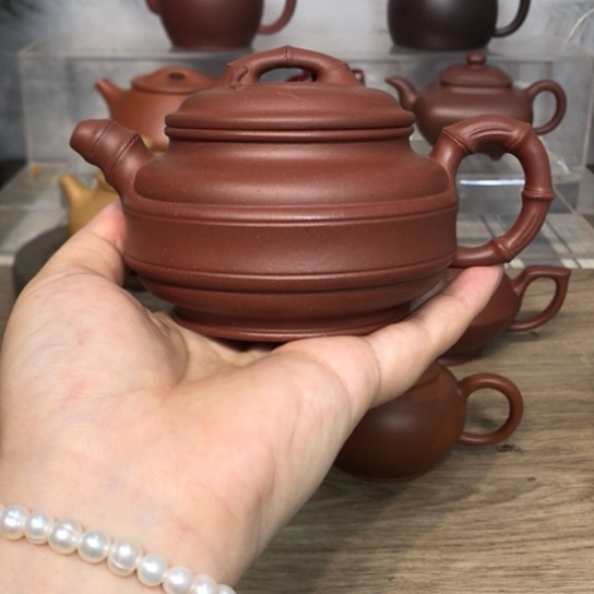 茶壶紫砂双线竹鼓清水泥半手200cc