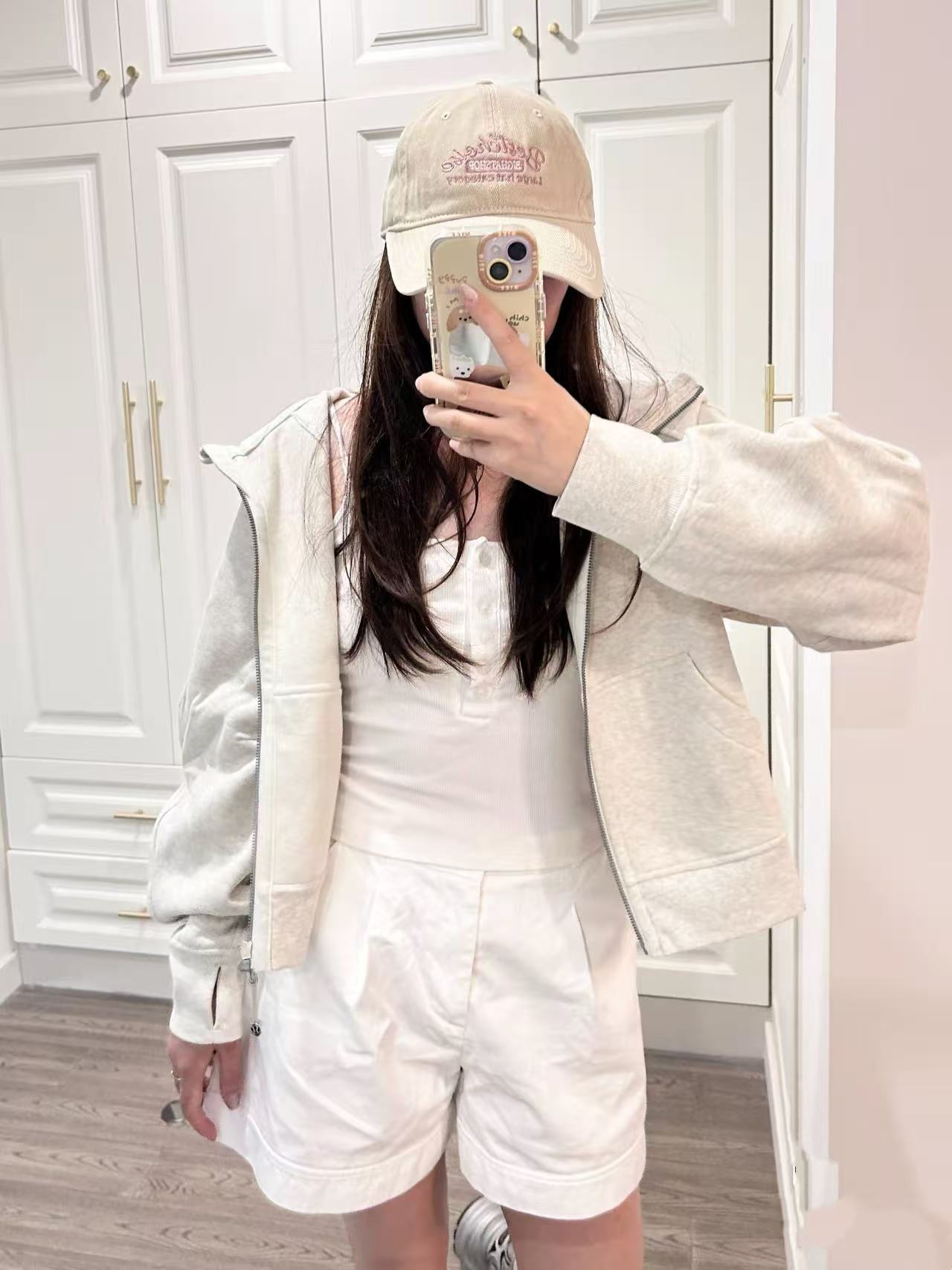 女士宽松短款拉链秋冬季加绒外套