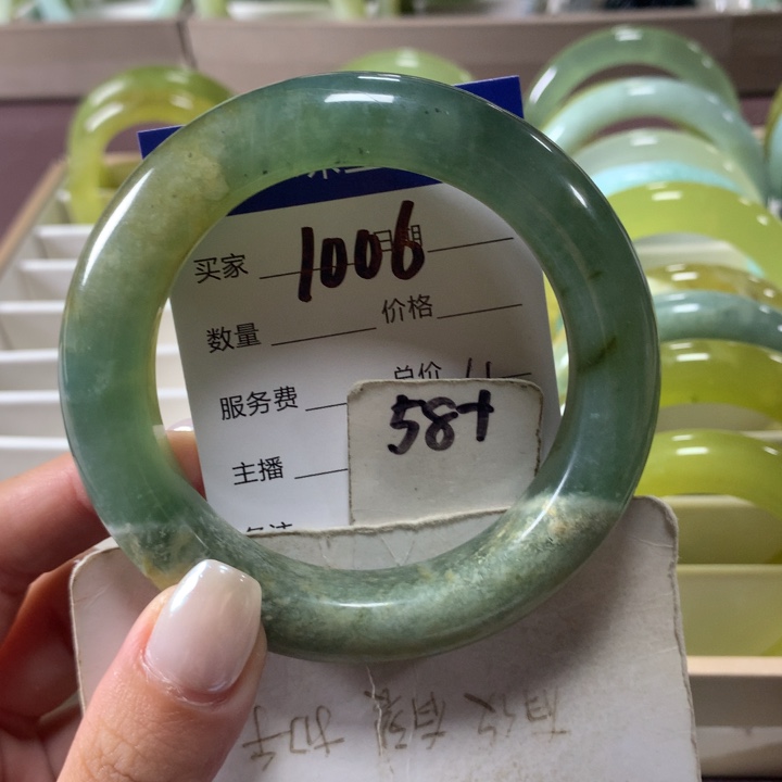 未镶嵌蛇纹石玉手镯1006