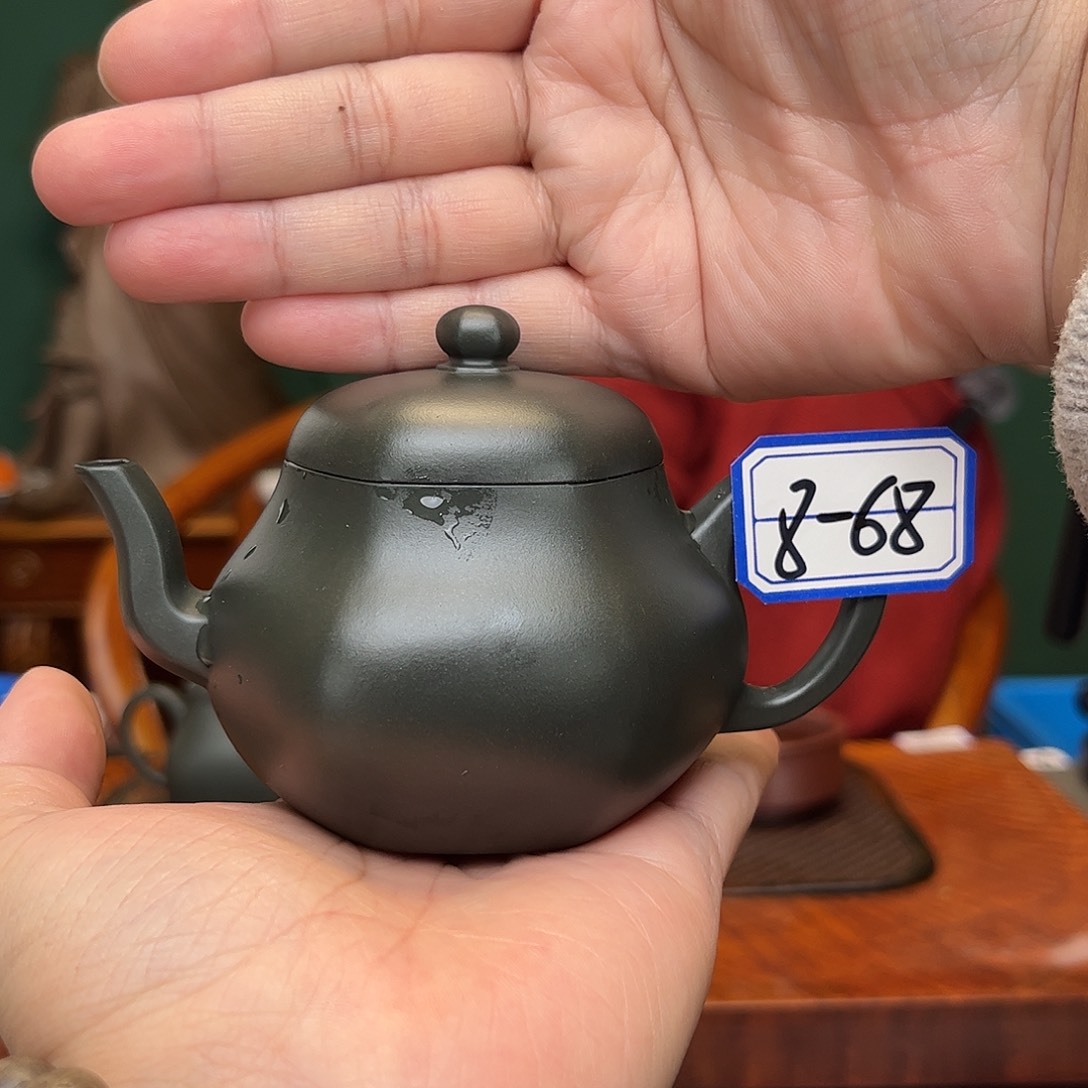 紫砂茶壶六方绿泥