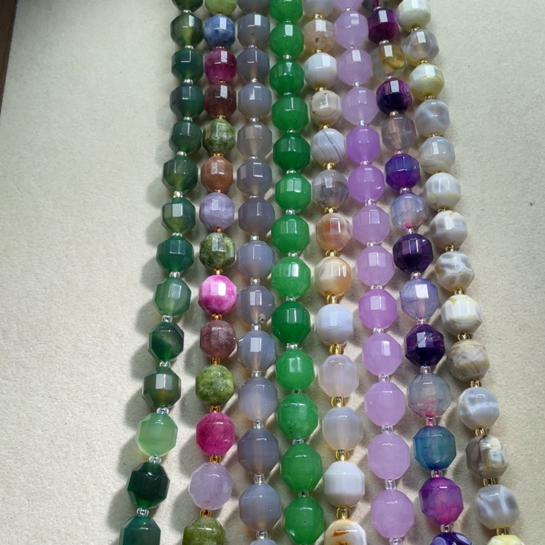 石英质玉，全切面路路通12mm一条，下单备注数字，未镶嵌