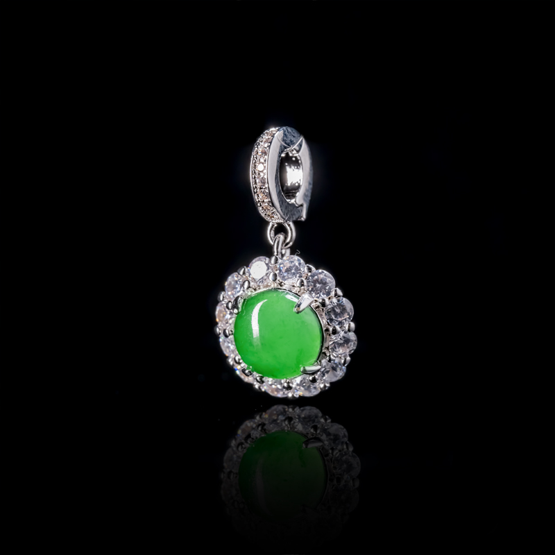 【小胖翡翠】天然A货翡翠吊坠蛋面满绿轻奢日常百搭珠宝-多样性发