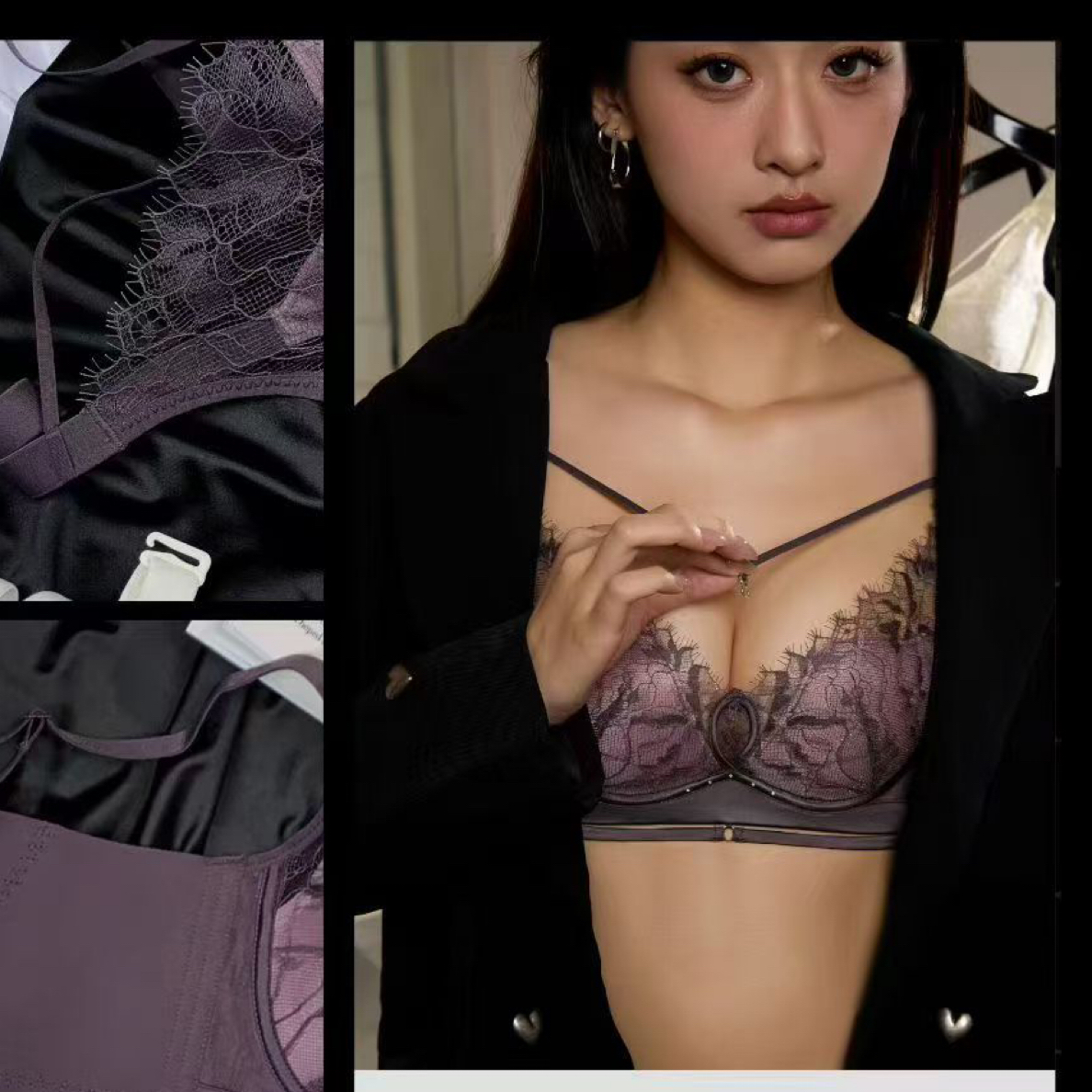 柚米好物，性感登场睫毛蕾丝，调整内衣细腻承托内衣的艺术品