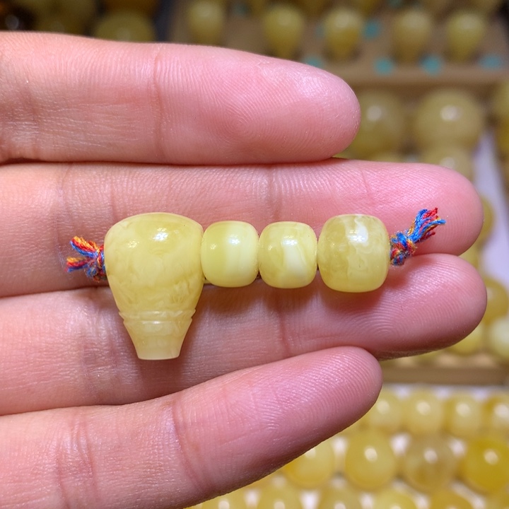 蜜蜡裸石未镶嵌天然俄料白花蜜蜡套装8-11.7