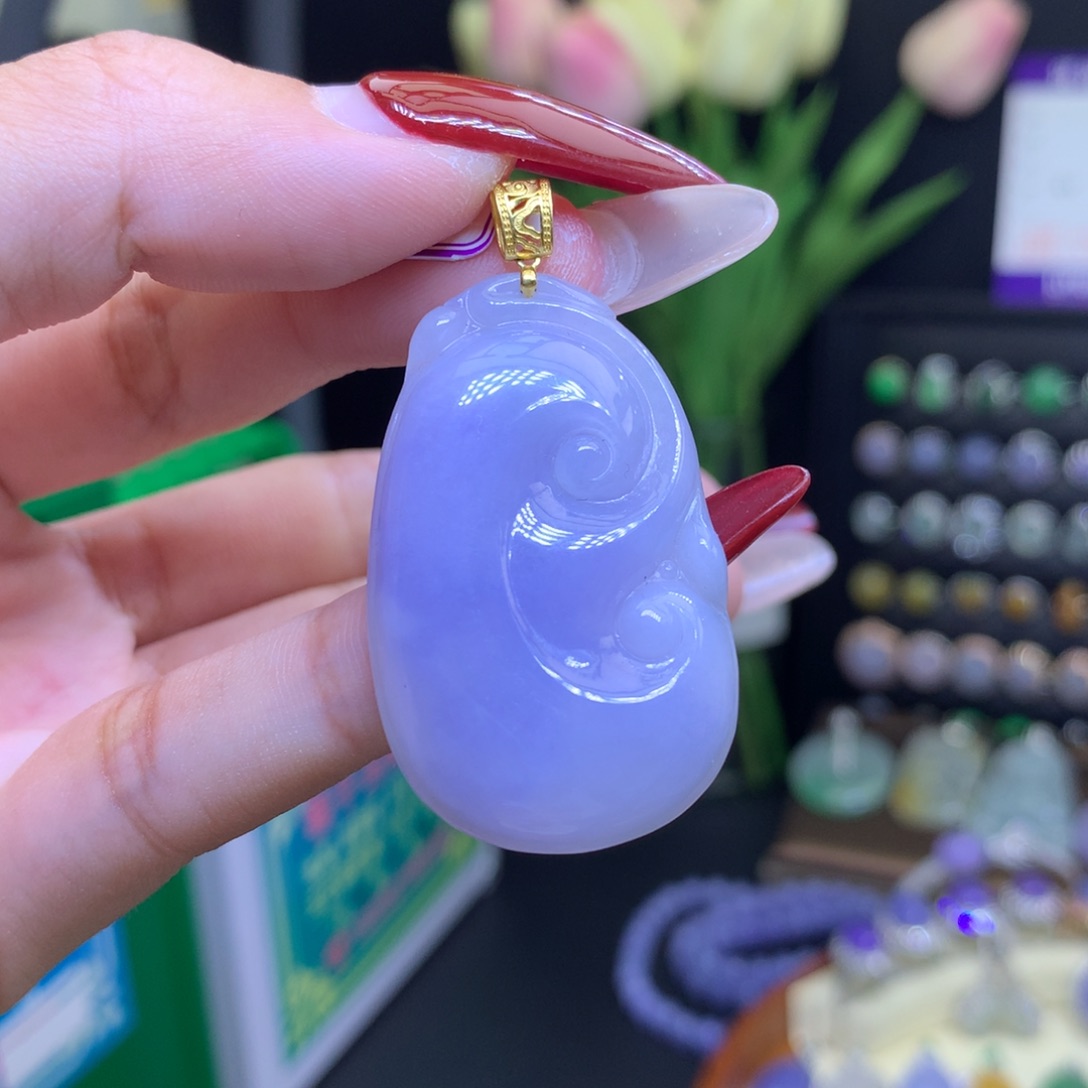翡翠颈饰18K金镶嵌天然