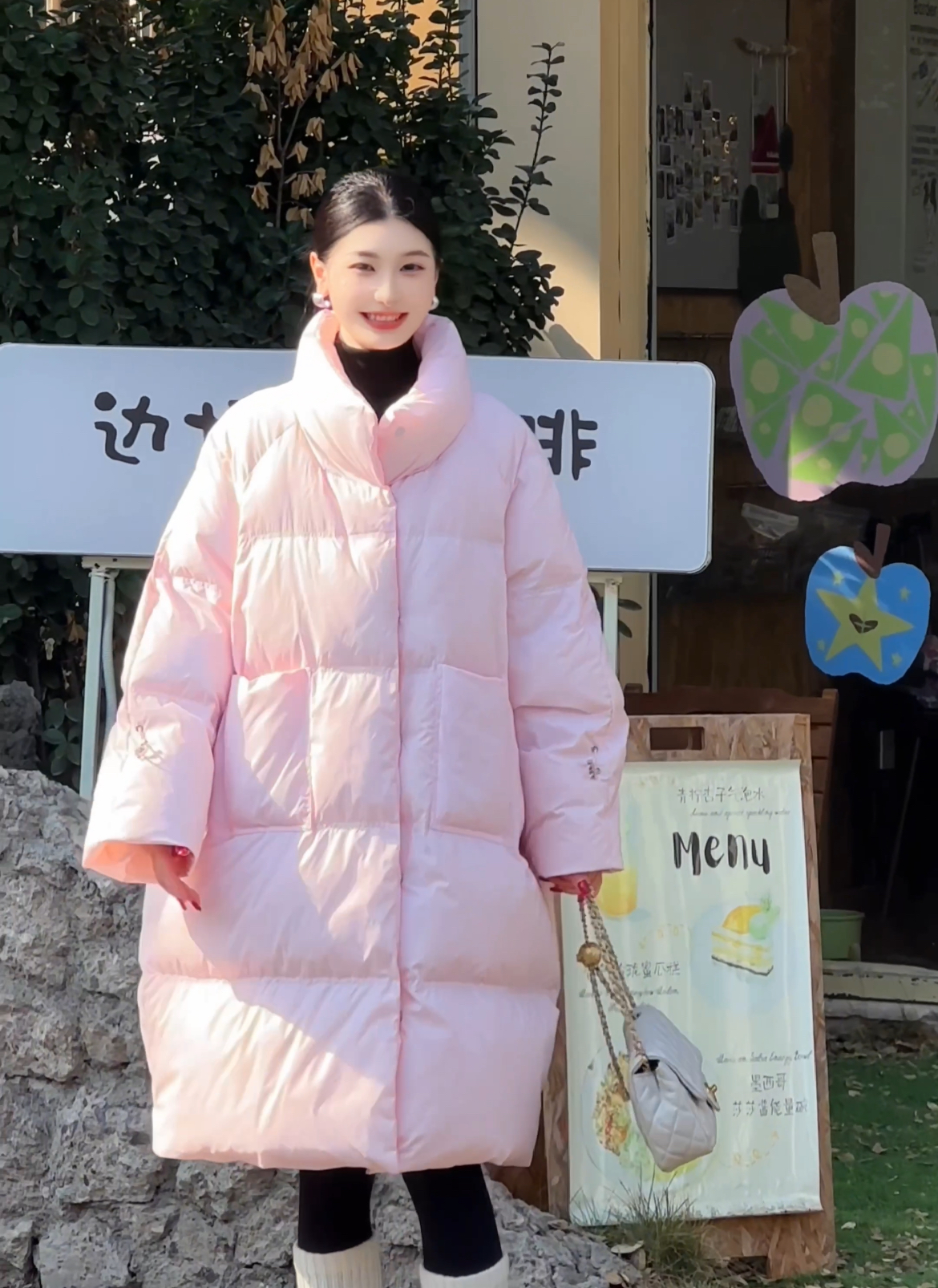 冬季羽绒服90绒子白鸭绒女宽松加厚冬款保暖白鸭绒2027