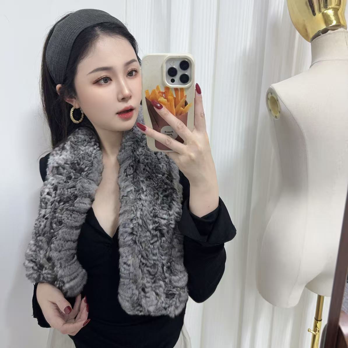 COCI FUR 青紫蓝龙猫 毛织气质网红时尚女士毛绒