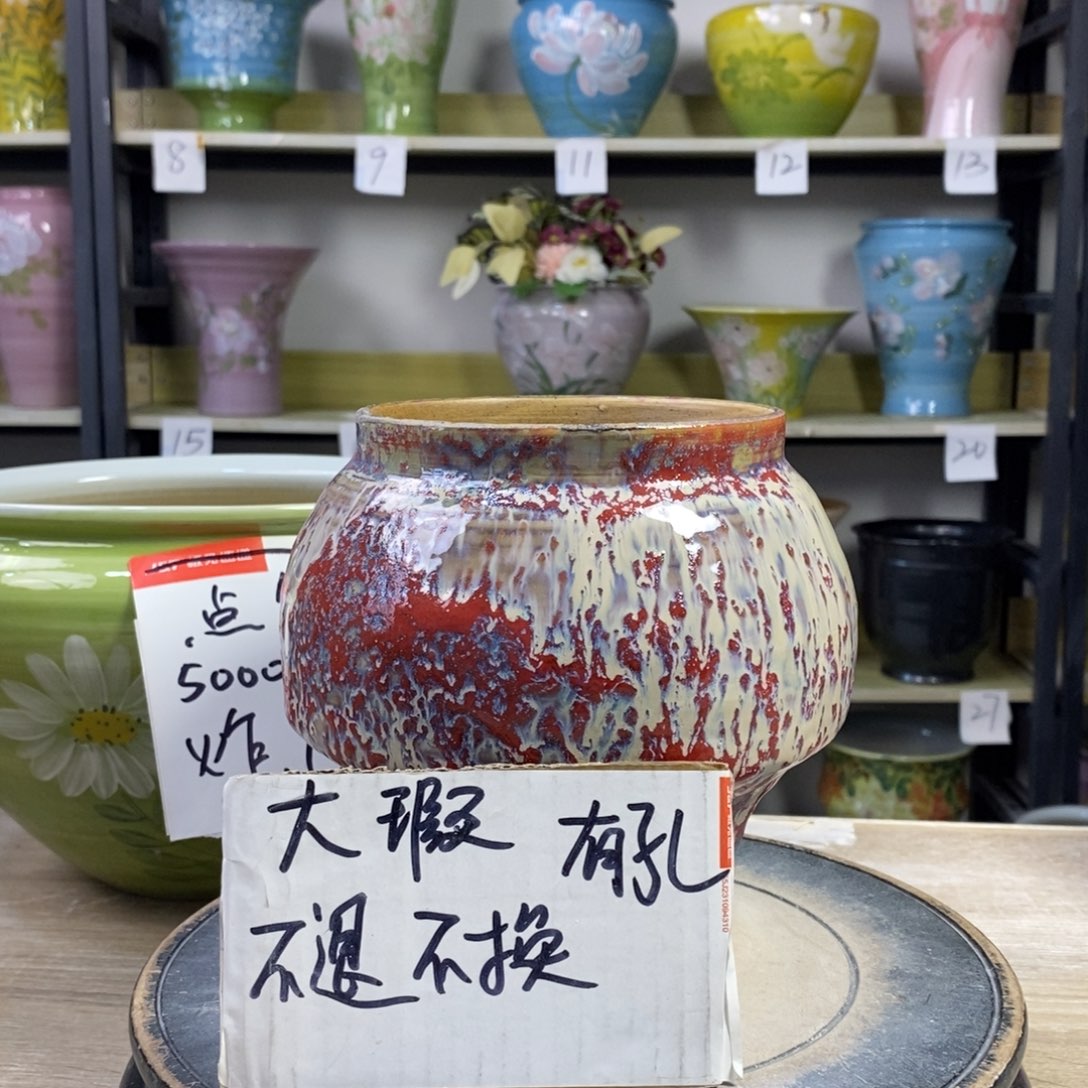 景德镇手工手绘陶瓷花盆