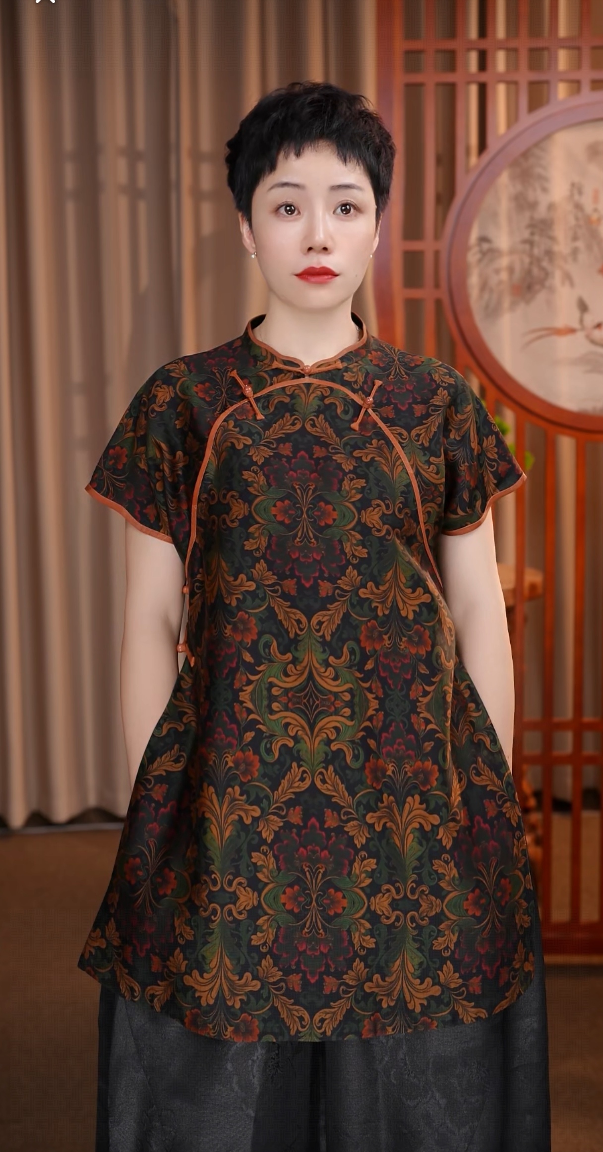 寨优袡【20250】香云纱双开襟百搭姐姐服上衣