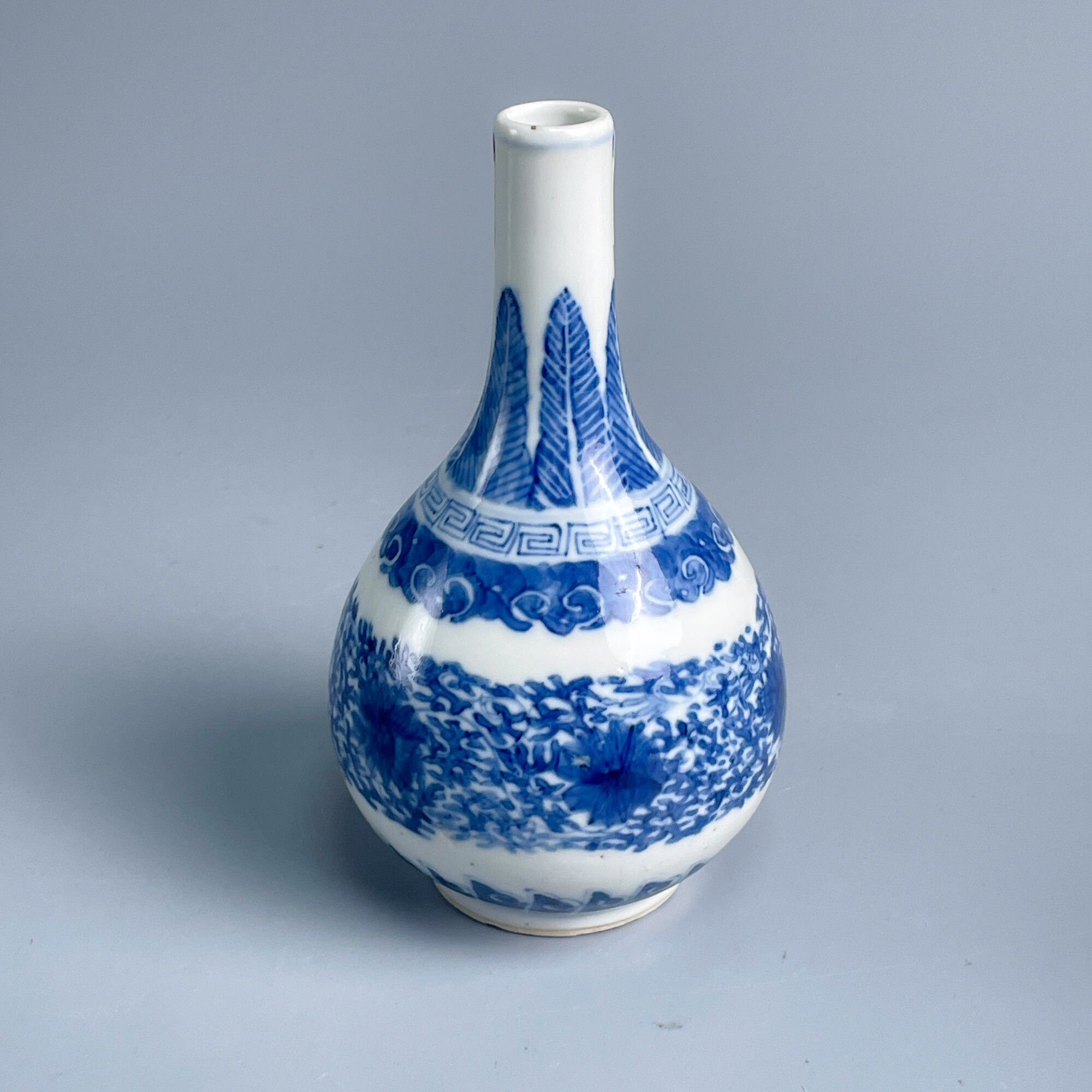 瓷器/古董清光绪青花缠枝花卉纹胆式瓶-M25AN002F79/文物/绣花张