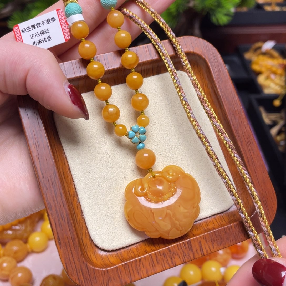 蜜蜡颈饰未镶嵌项链