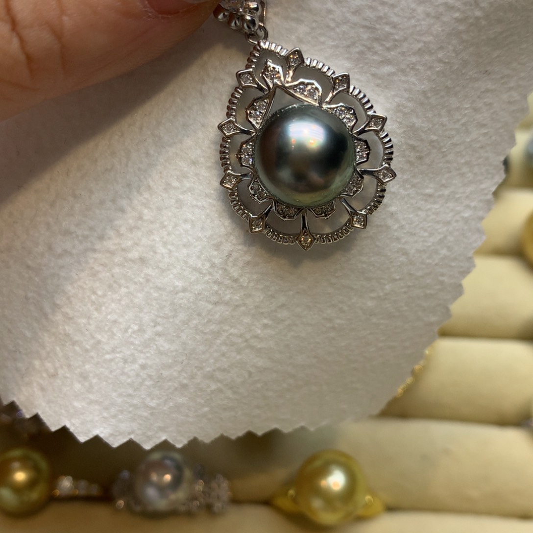 颈饰银S925镶嵌海水珍珠