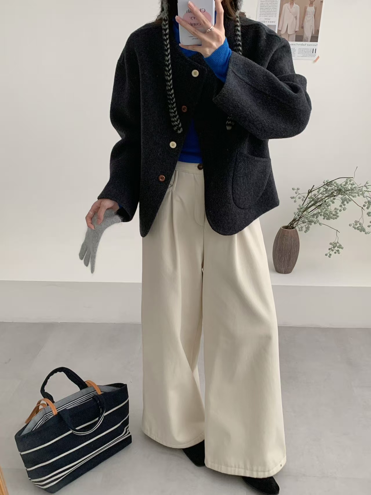 宽松短外套圆领显瘦常规款甜美清新