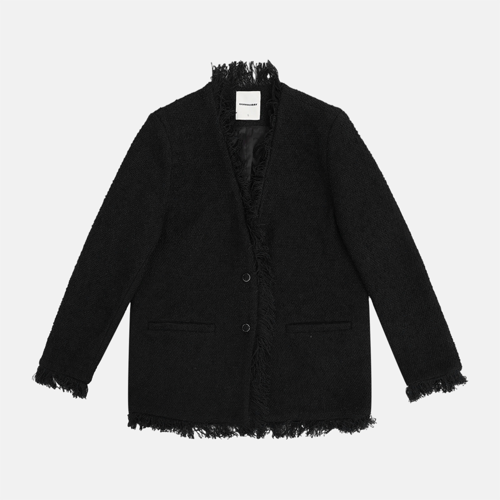 GGAHOLIDAY秋冬舒适时尚休闲黑色简约宽松百搭西服外套-161021