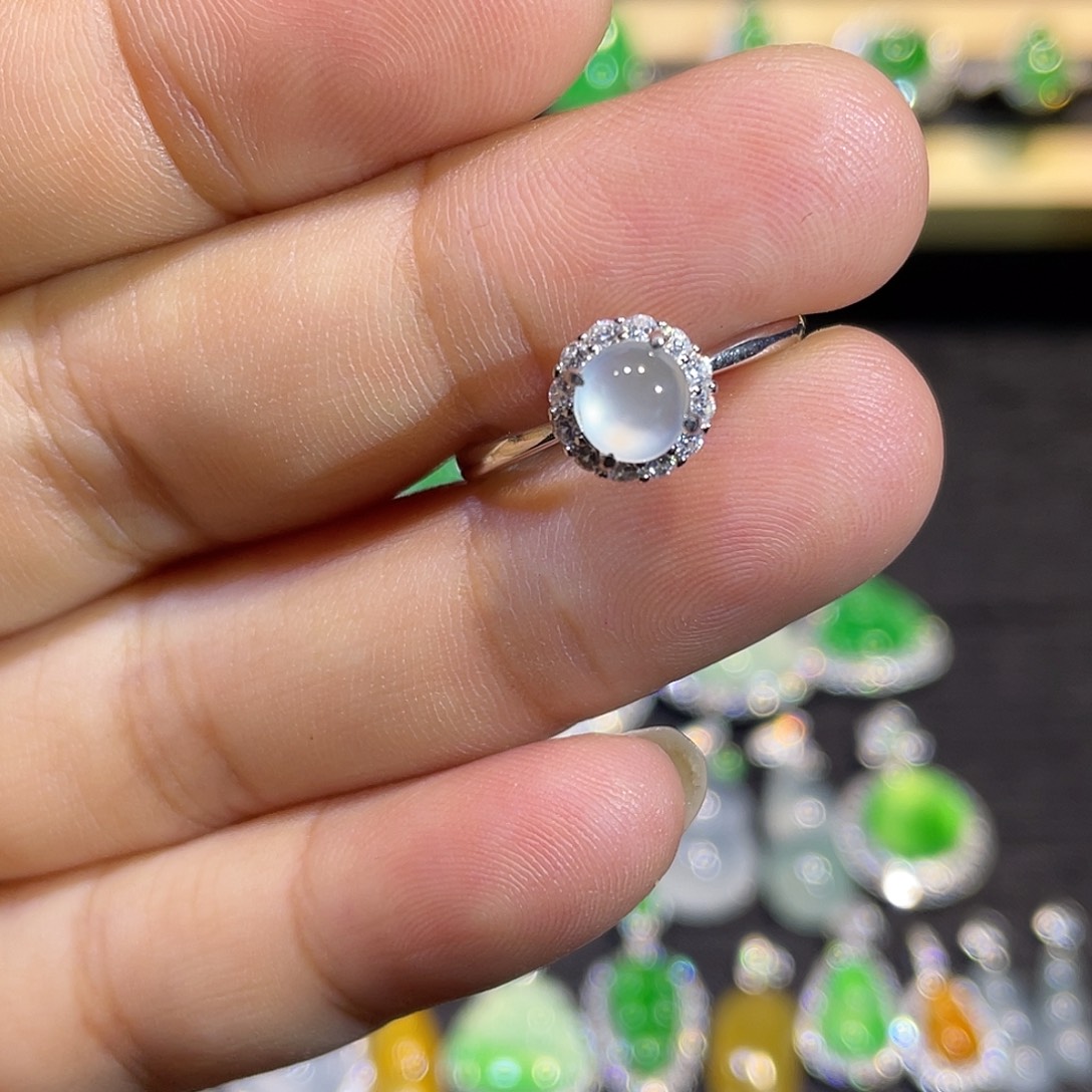 翡翠银S925镶嵌戒指