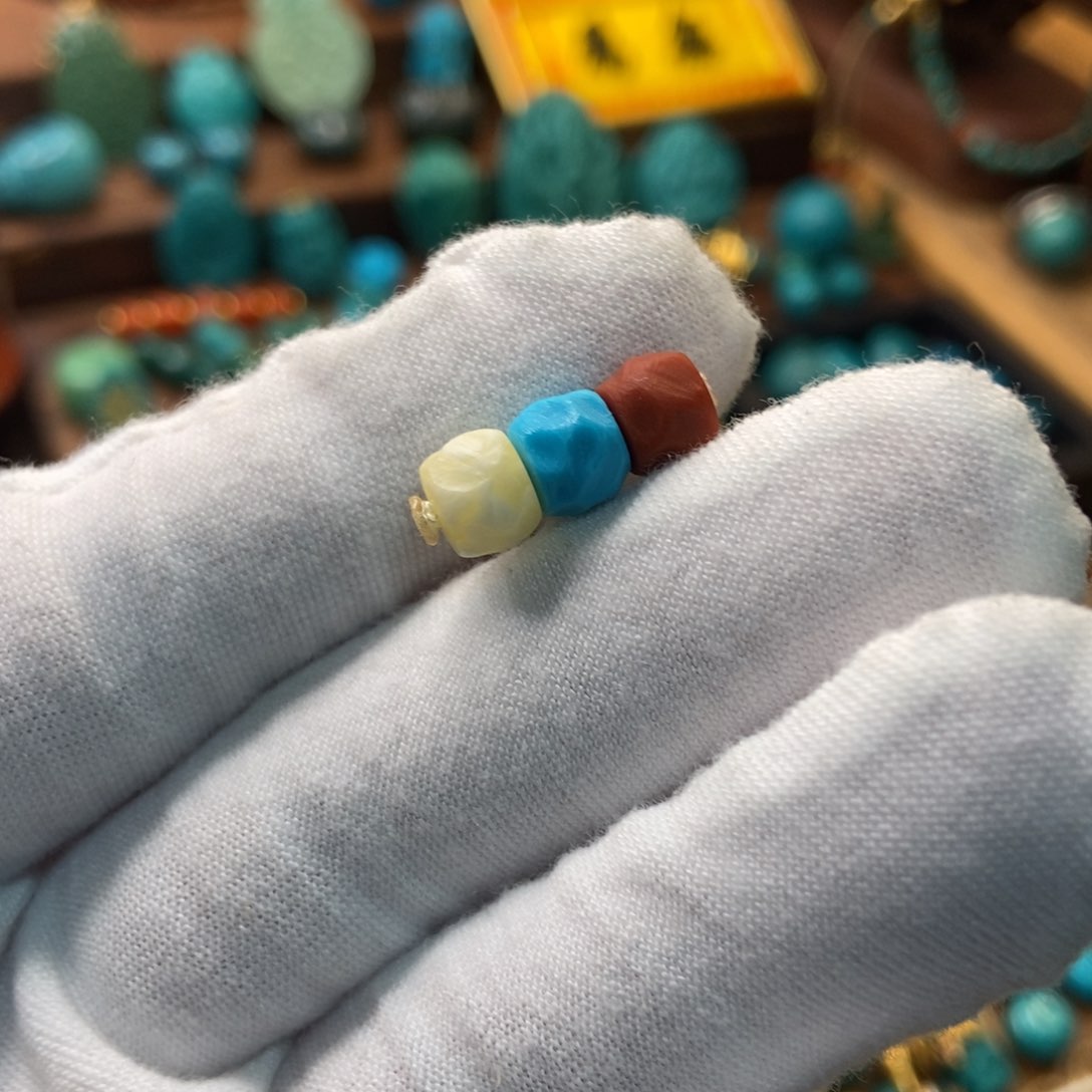 绿松石珠宝奇石未镶嵌7mm