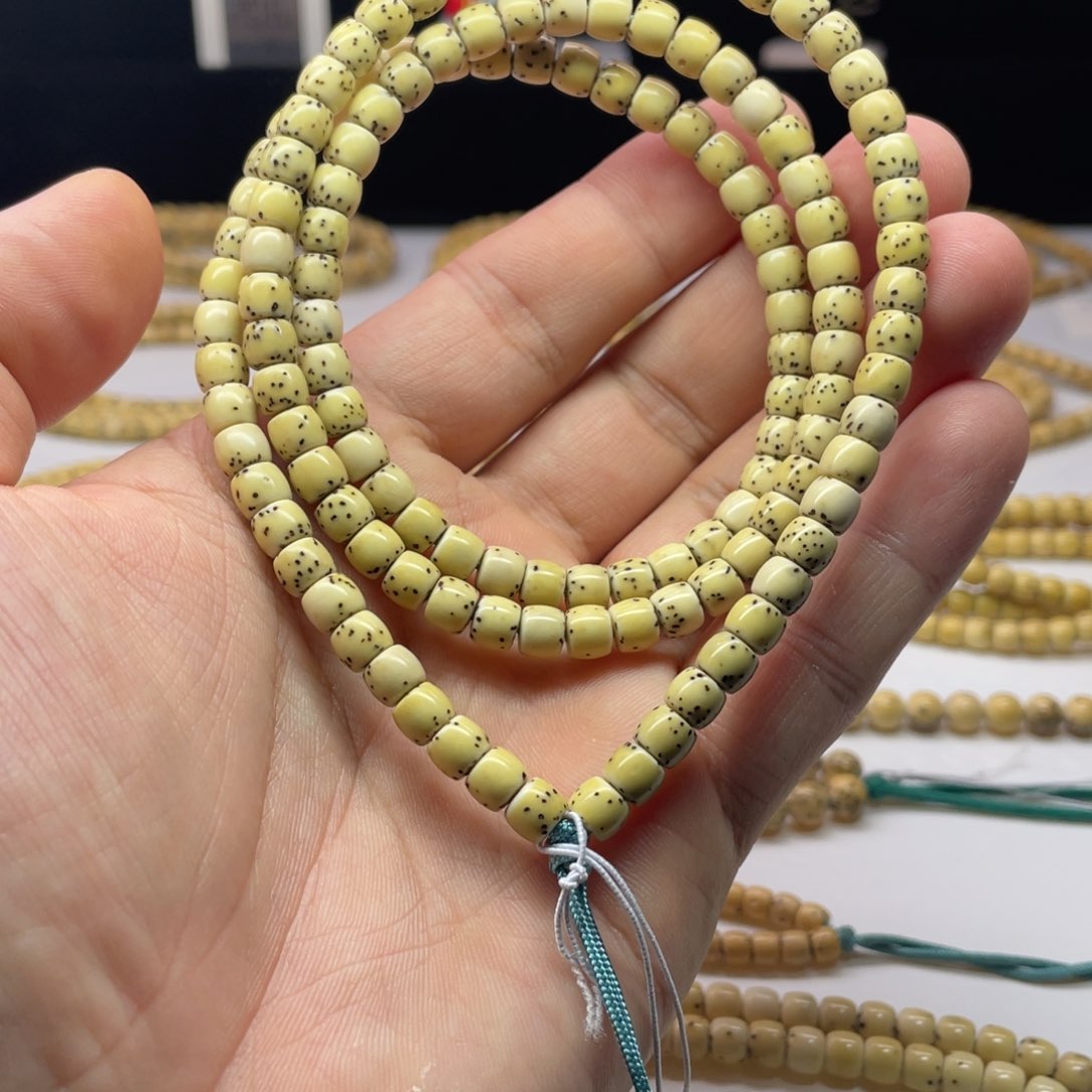 星月菩提手串65骨瓷白108