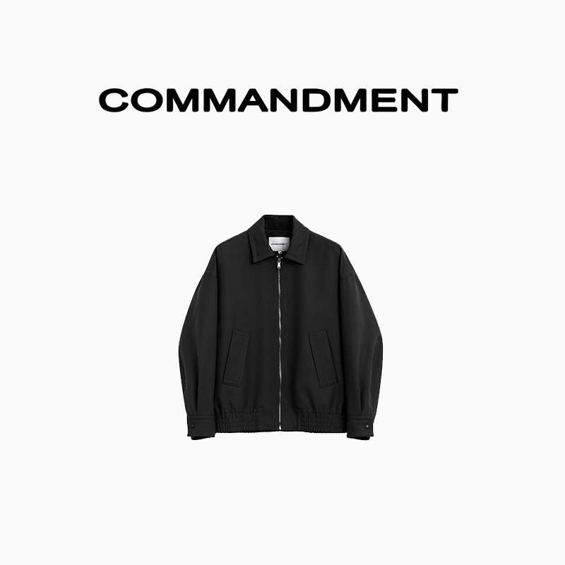 COMMANDMENT美式百搭宽松短款翻领夹克韩系秋冬简约拉链外套
