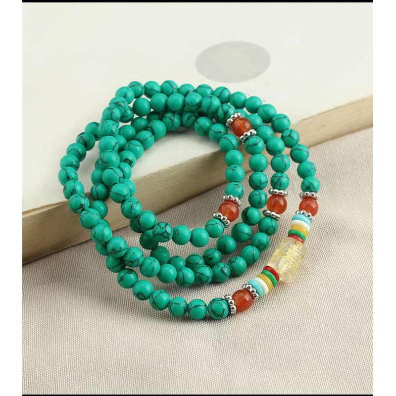 W024绿多圈精品手串