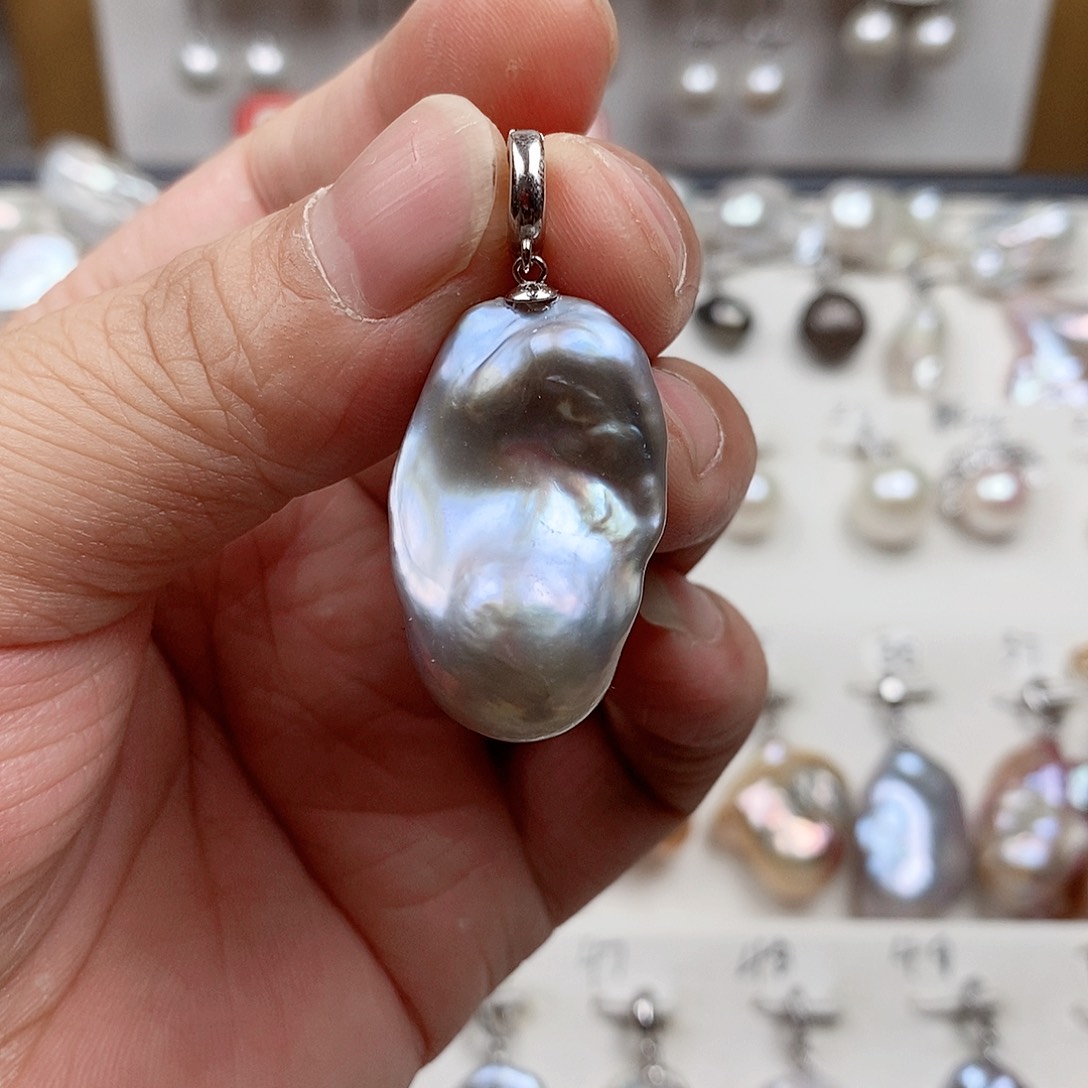 淡水珍珠银S925镶嵌颈饰?***?