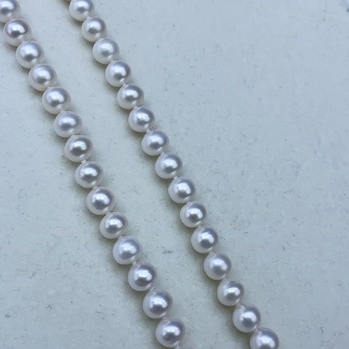 淡水珍珠颈饰银S925镶嵌➕7.8冷白