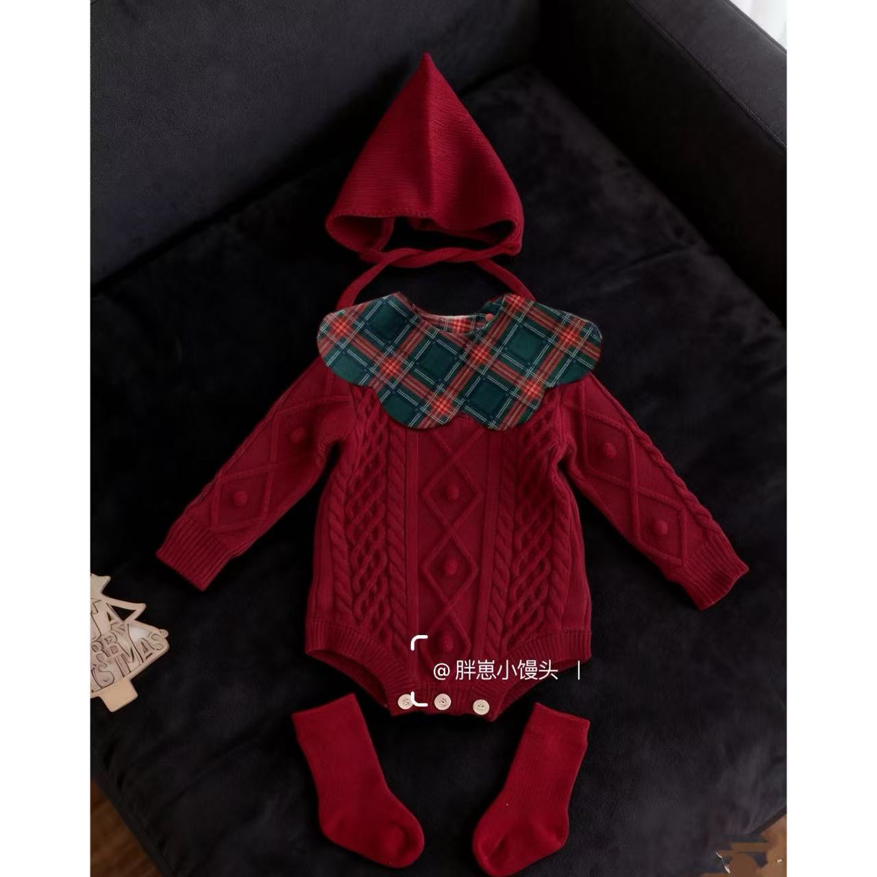 新生婴儿衣服秋冬A类纯棉针织衫连体衣加厚毛衣女宝宝满月包屁衣