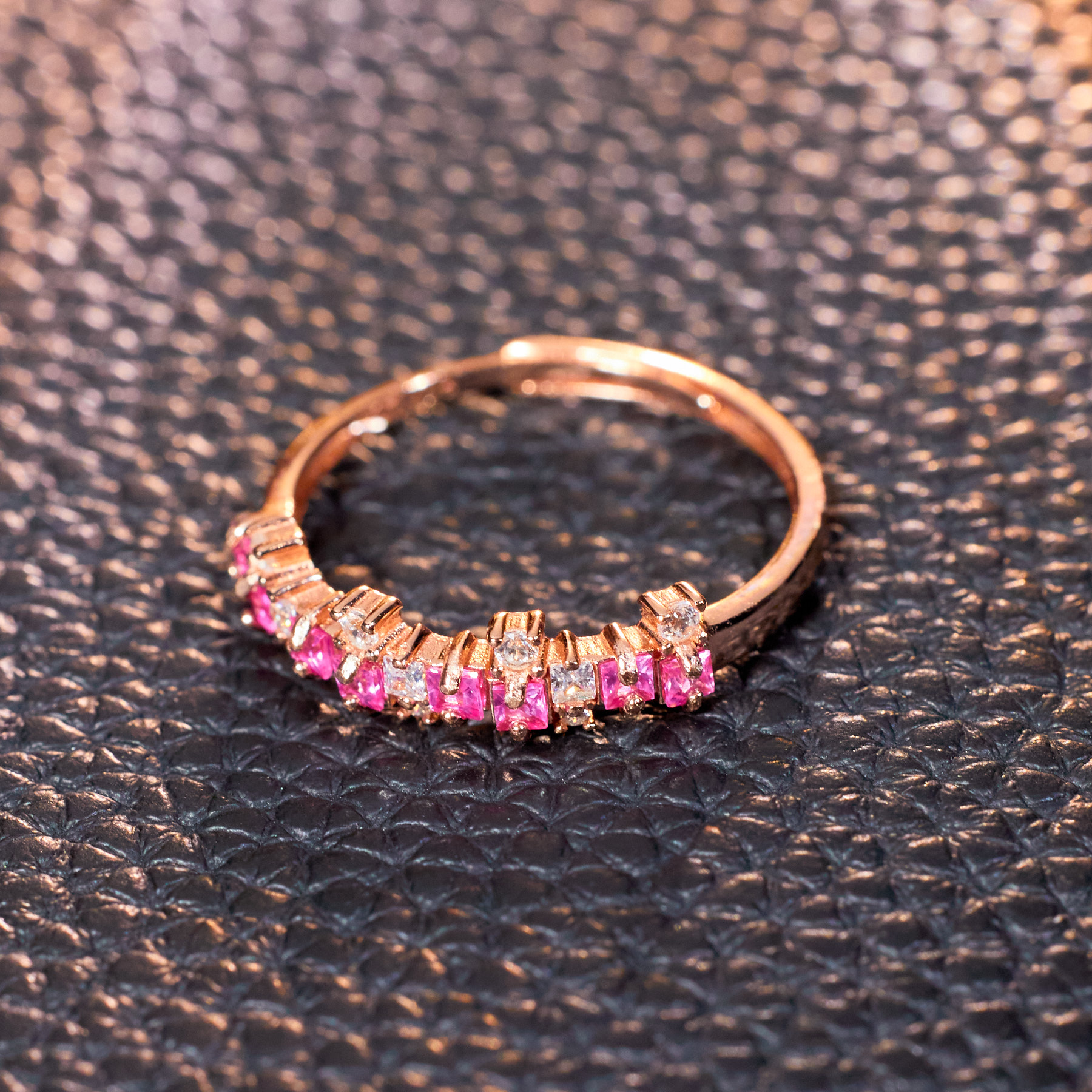 【九华山】彩蓝宝戒指S925银镶嵌*N5511