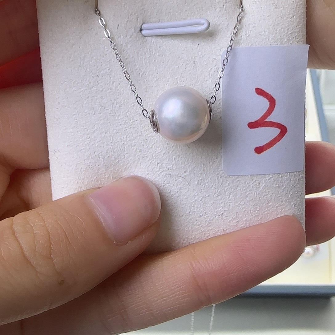 淡水珍珠颈饰银S925镶嵌10～11路路通