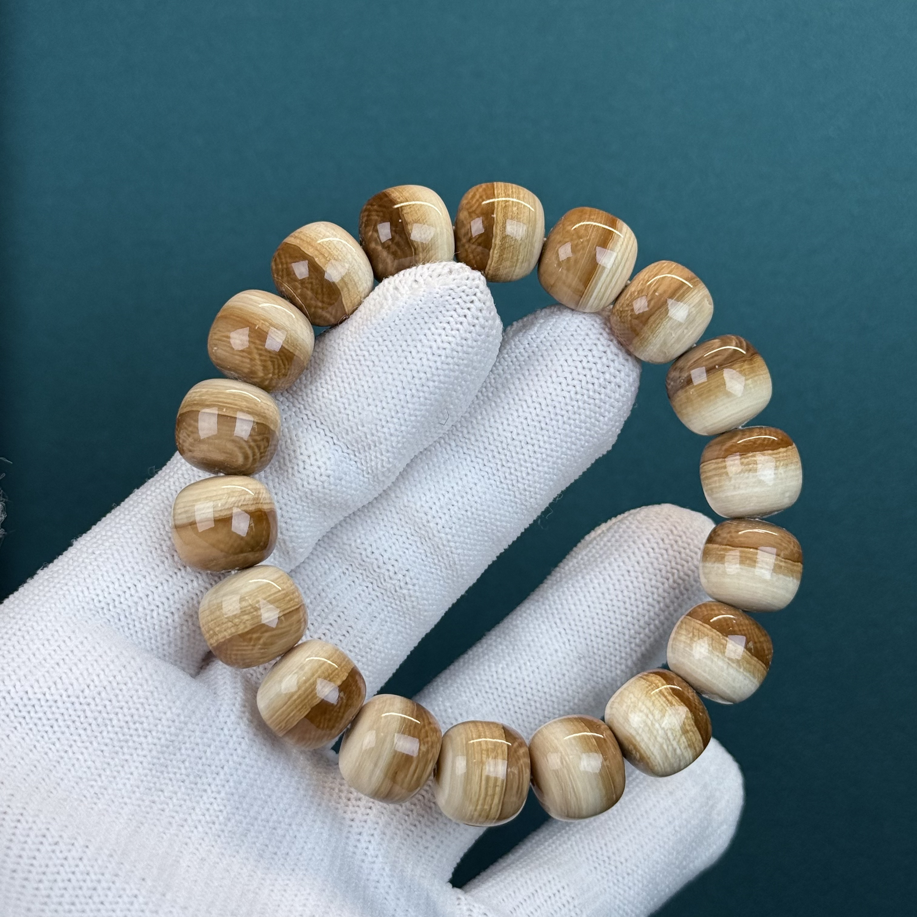 Q1368天然猛犸 咖料汉堡单圈12*10.8mm一物一图 支持鉴定假一罚十