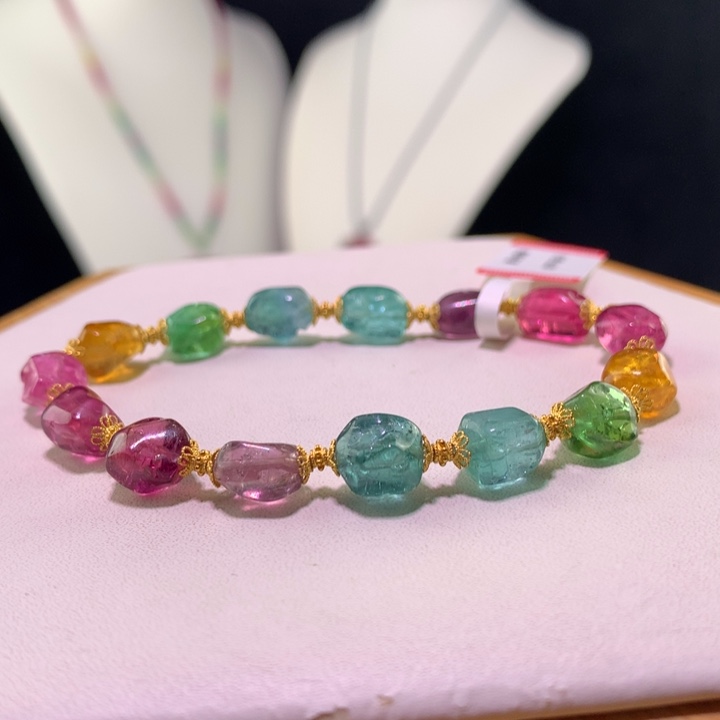 双色碧玺手链未镶嵌