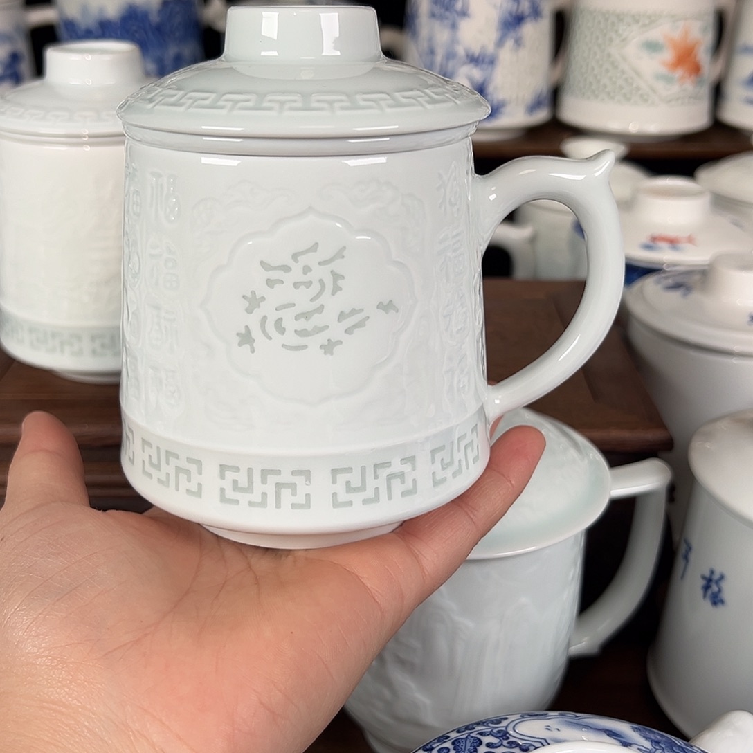 王***五景德镇高温陶瓷办公杯家用