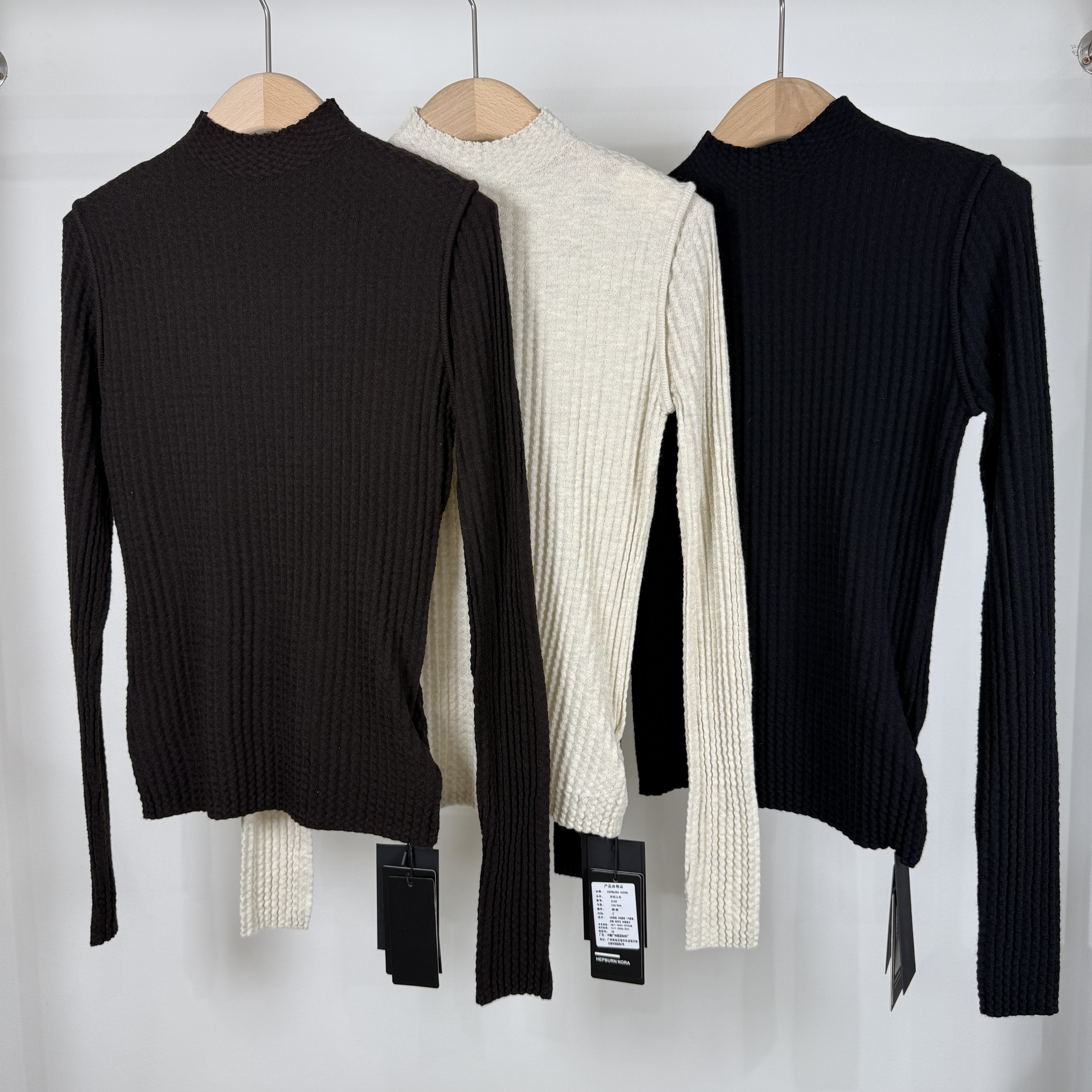 HEYI 秋冬新款立领羊毛打底衫半高领长袖针织衫