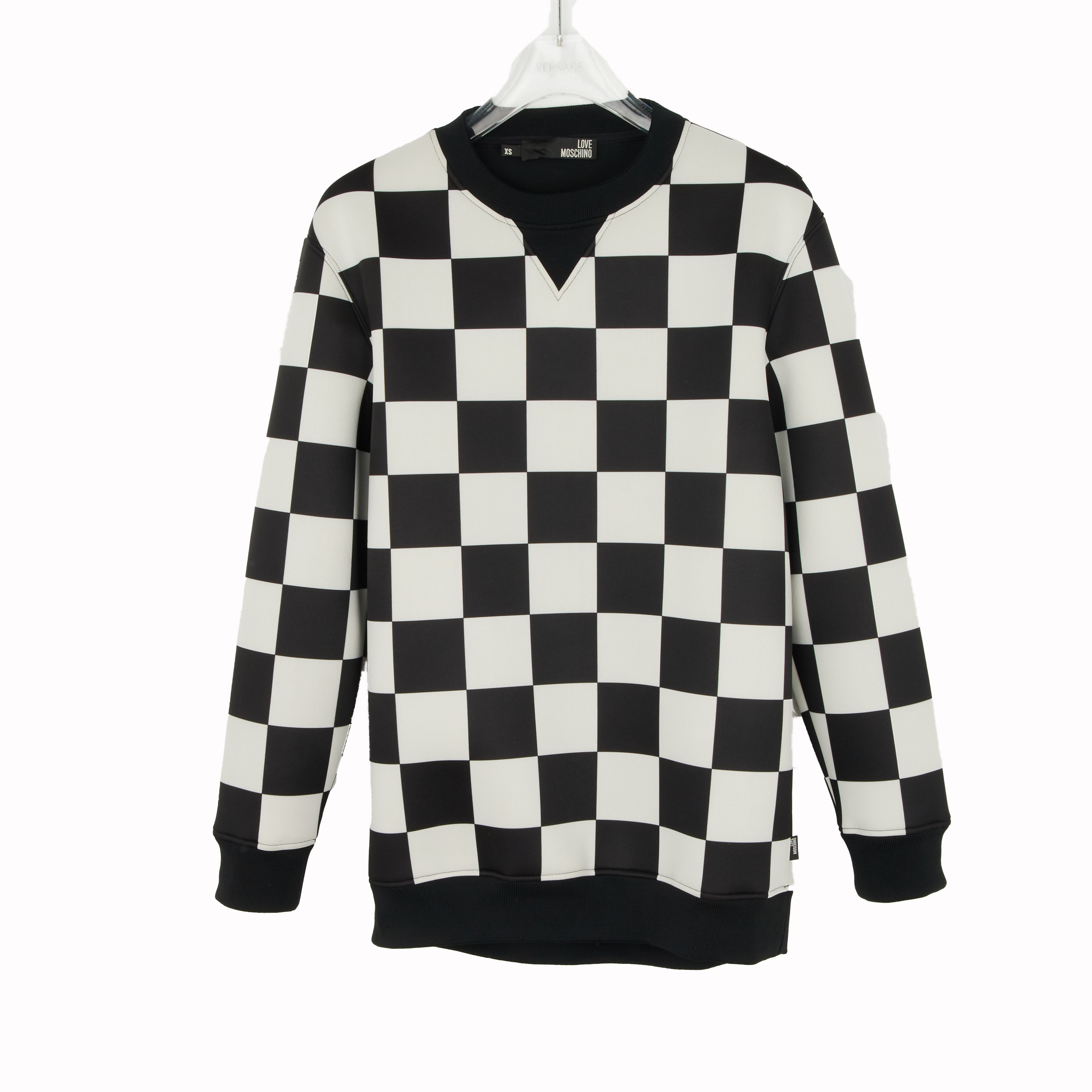MOSCHINO莫斯奇诺  黑白格纹男士套头卫衣 M642400M35524015