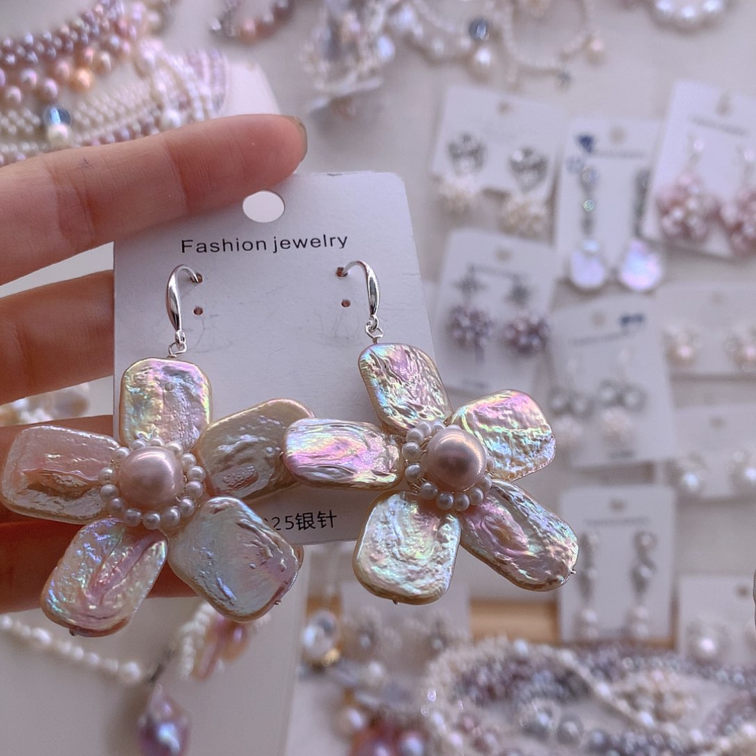 王***凉淡水珍珠未镶嵌耳环