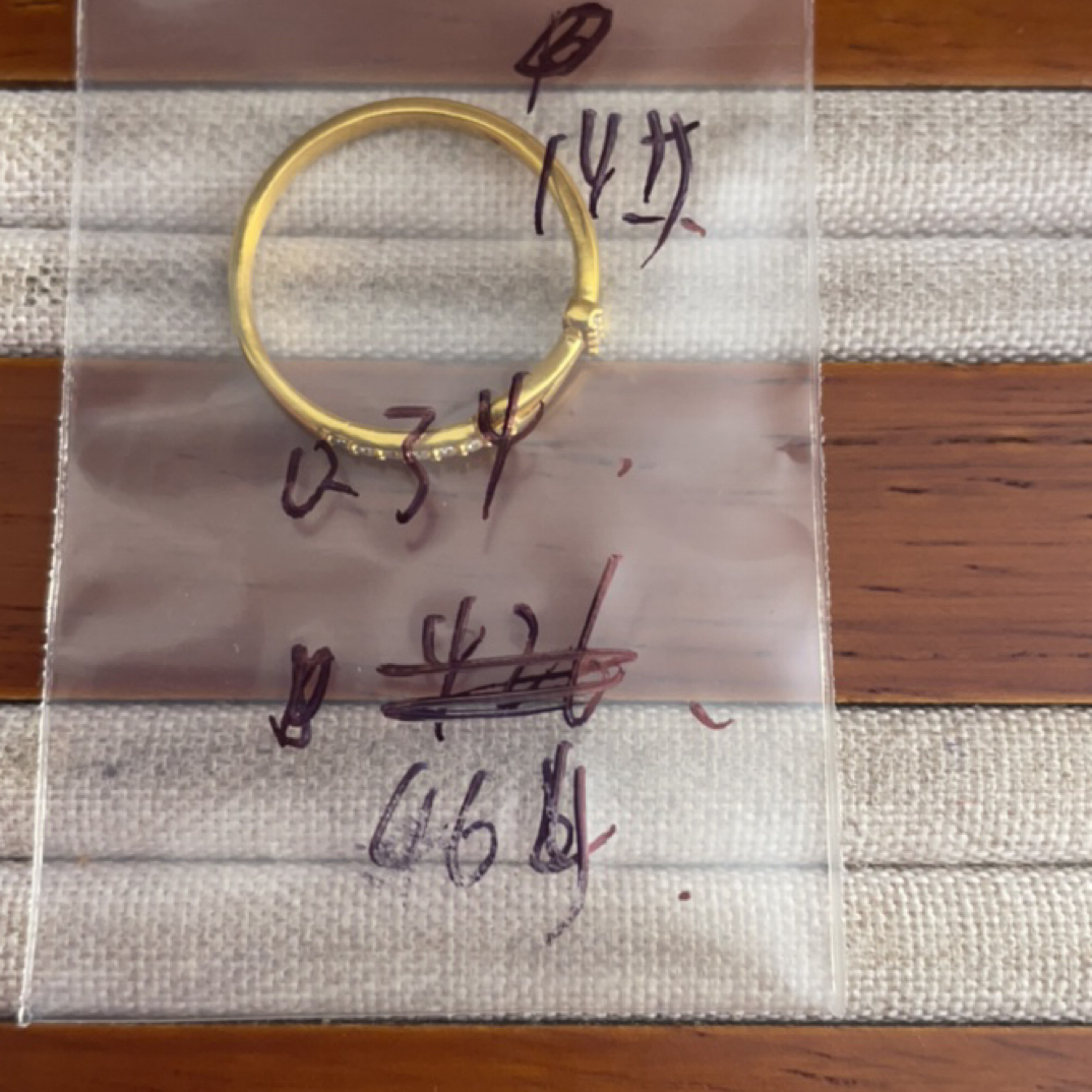 克重0.34 14号 马蹄6D戒指 足金999