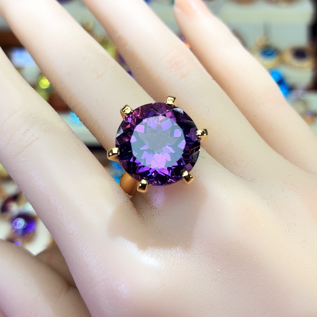 戒指银S925镶嵌水晶