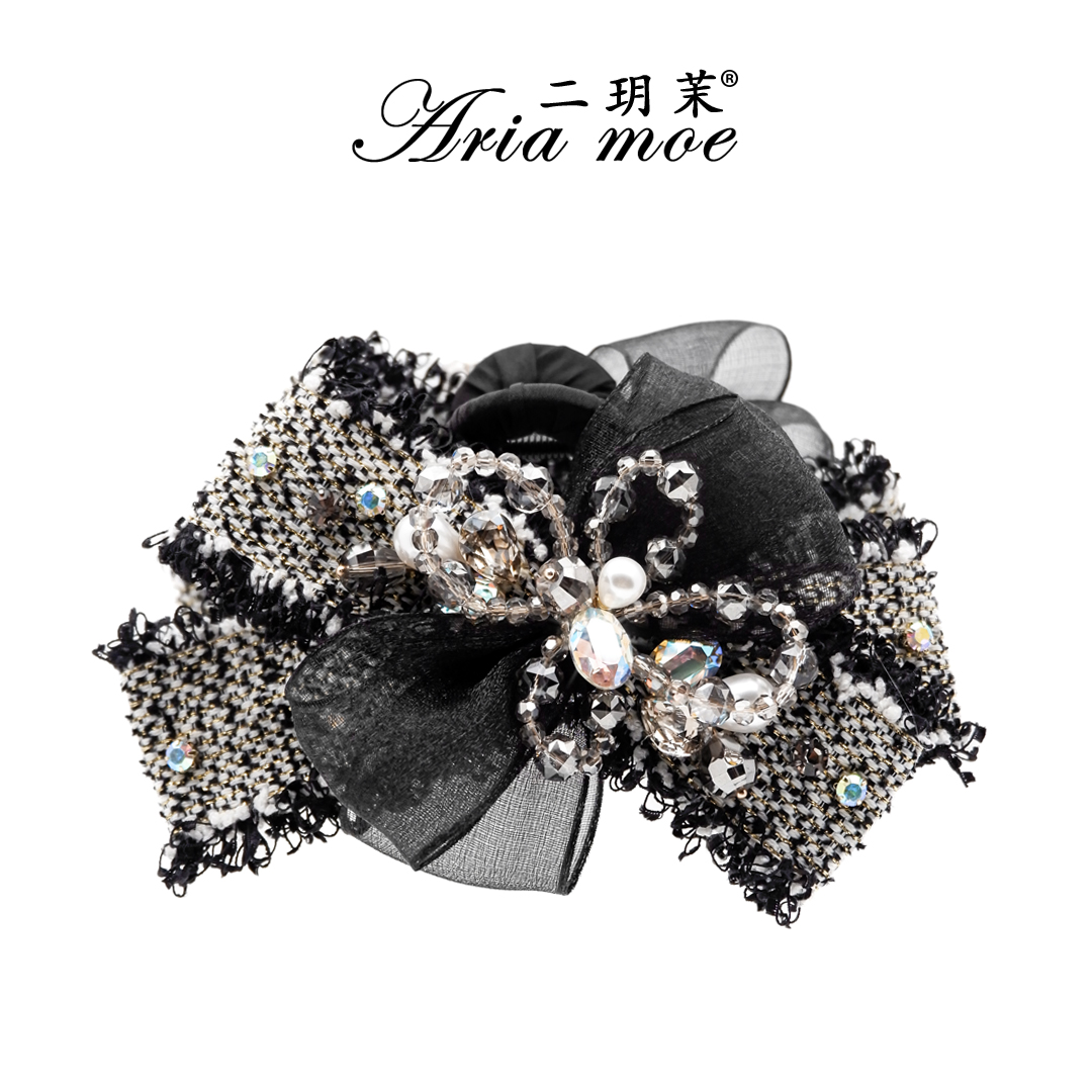 二玥茉【蝶香】原创新款复古小香抓夹水晶蝴蝶结气质高级感发夹头饰