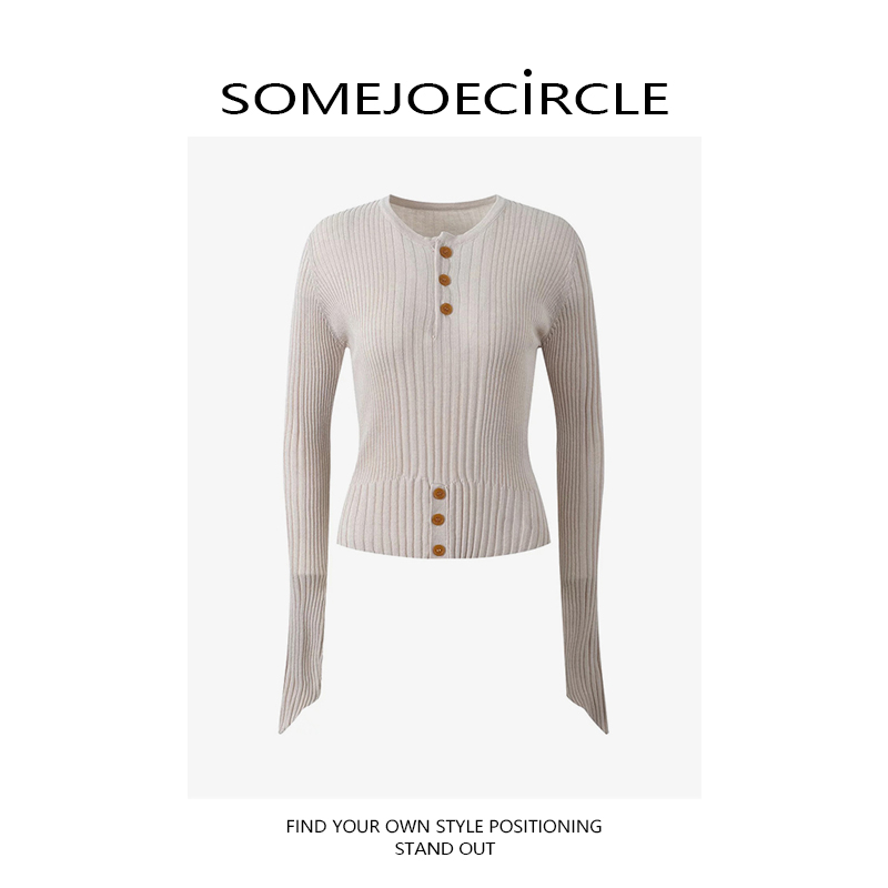 【DZ】SOMEJOECIRCLE【毛针织衫】修身打底衫短款长袖针织衫上衣Z7820