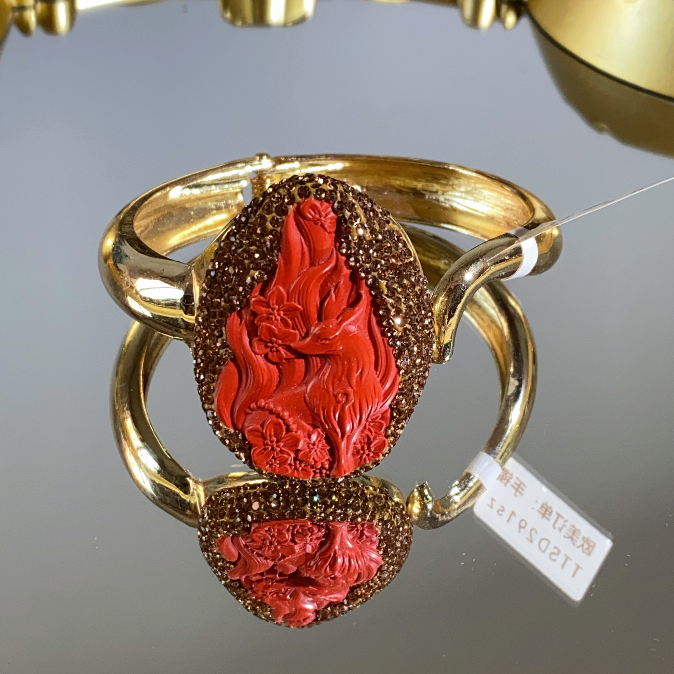 铜合金合成锆石手镯 TTSD 红色纱纱九尾狐百搭款手镯291