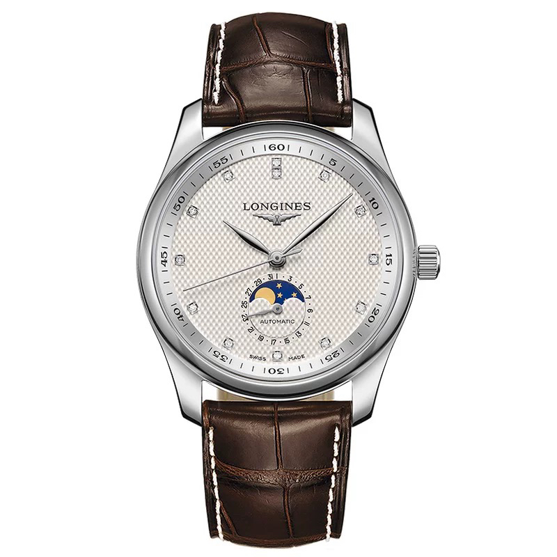 99新 Longines/浪琴 名匠909/四针月相40mm/机械男表皮带款