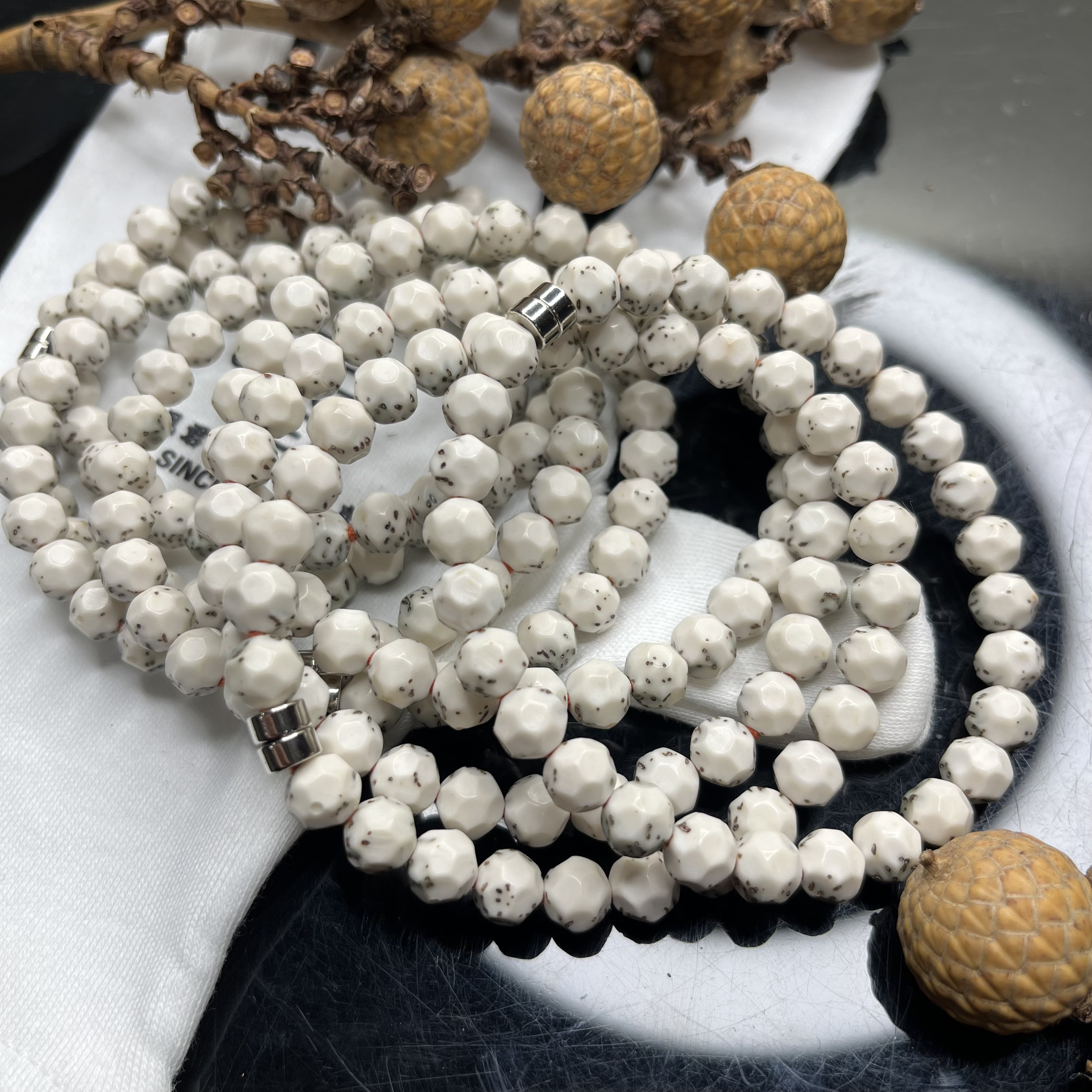 精品级8大留白胖墩星月菩提手串A8LBPD-1