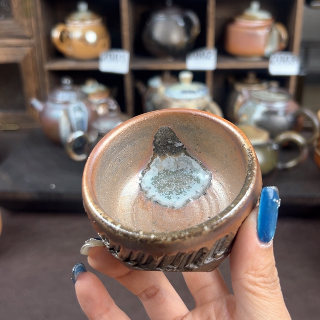 杯柴烧茶器细陶主人杯