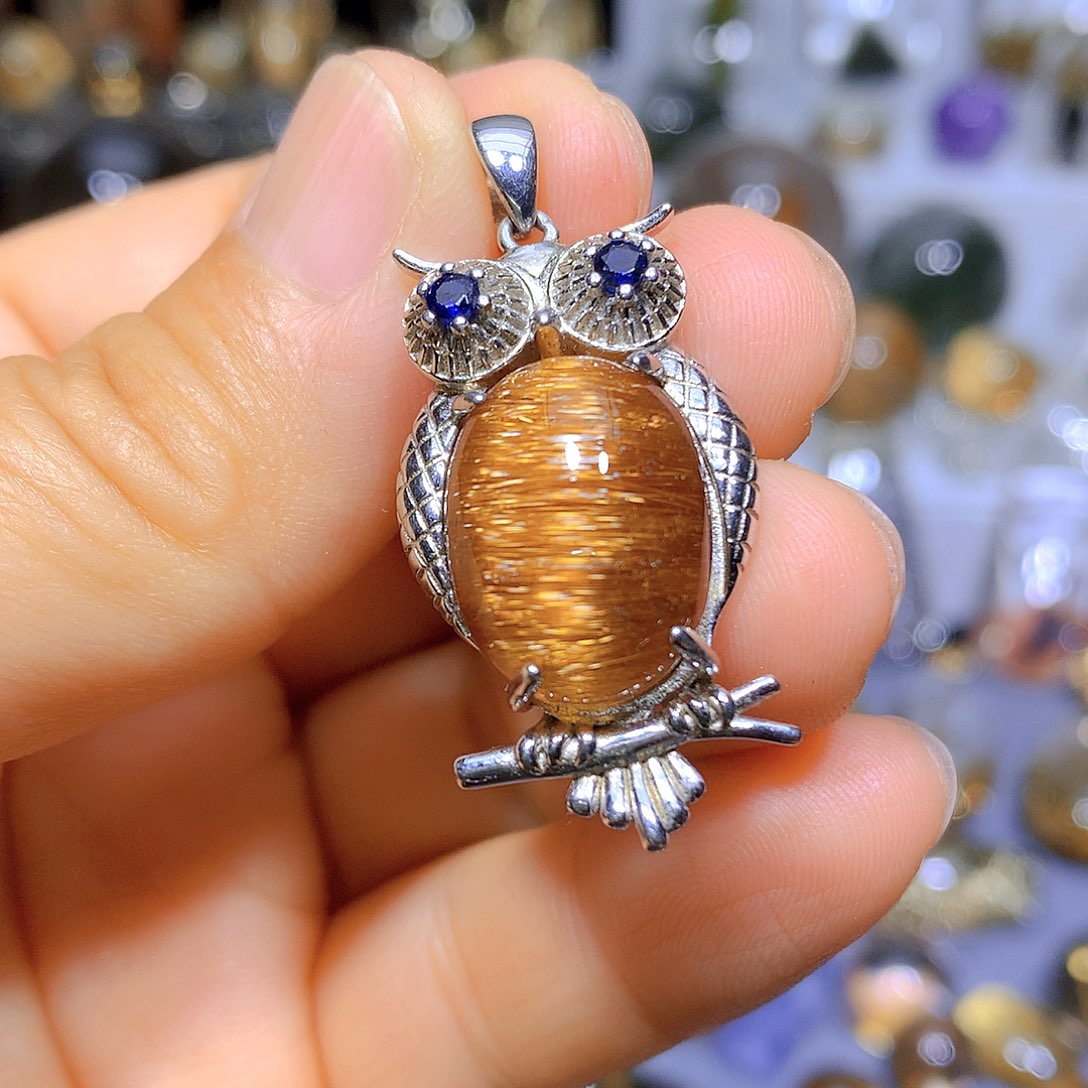 吊坠银S925镶嵌水晶天然水晶